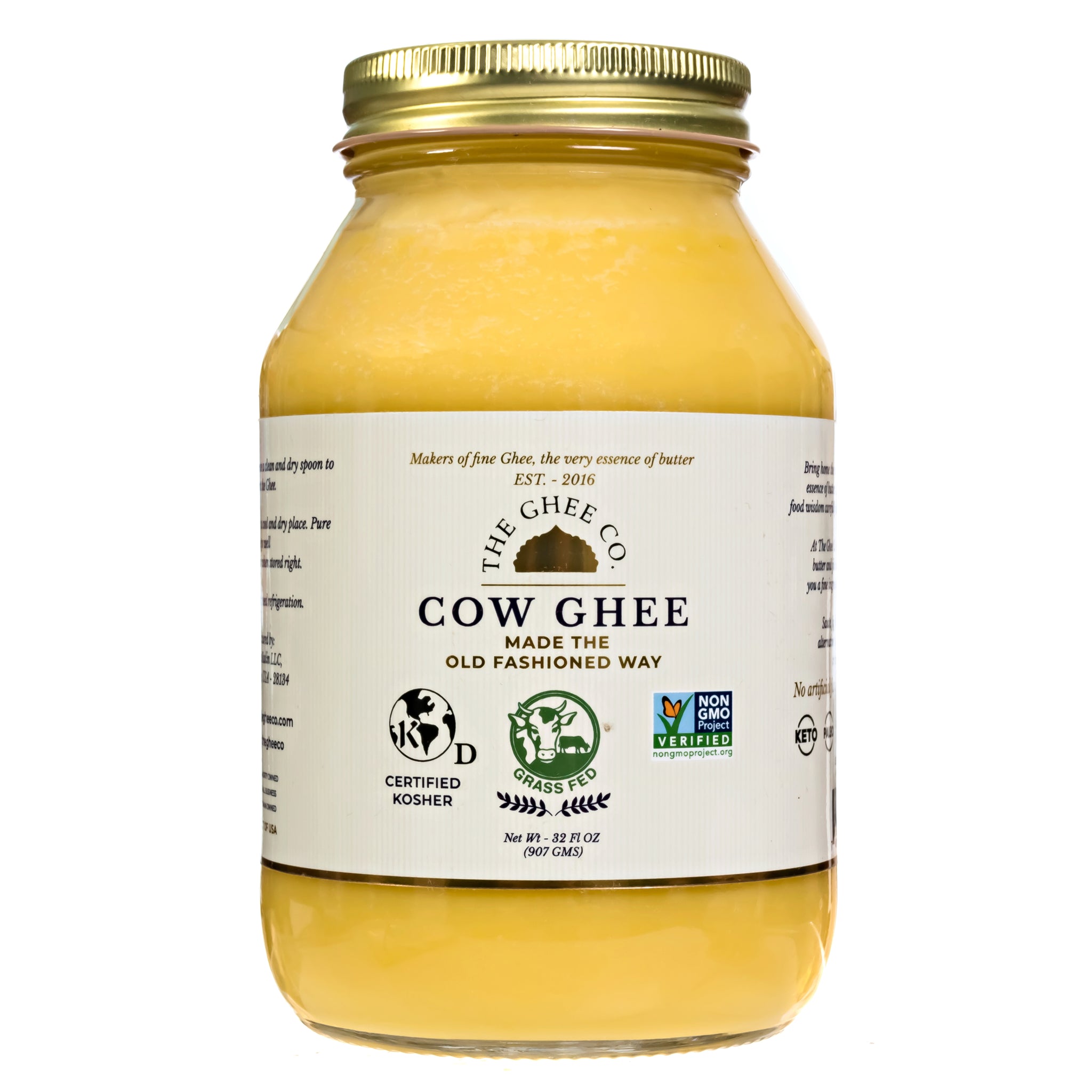 The Ghee Co. - 32 Oz, Grass fed Ghee, Kosher and Halal Certified