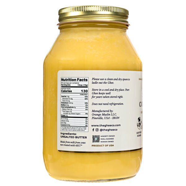 The Ghee Co. - 32 Oz, Grass fed Ghee, Kosher and Halal Certified