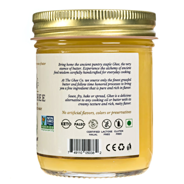 The Ghee Co. - 8 oz, Grass fed Ghee, Kosher and Halal Certified